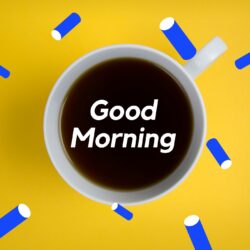 Good Morning Coffee image yello background