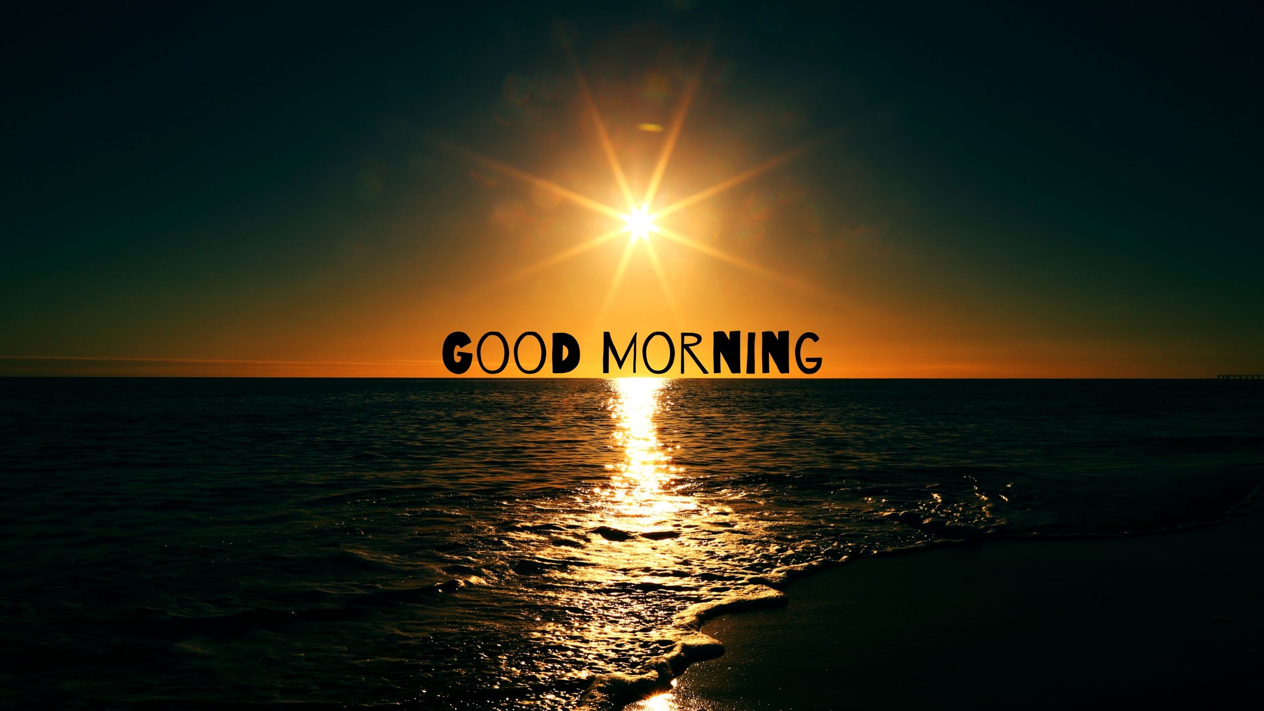 Good Morning Picture of Sun Rising Sea Side full HD free download.