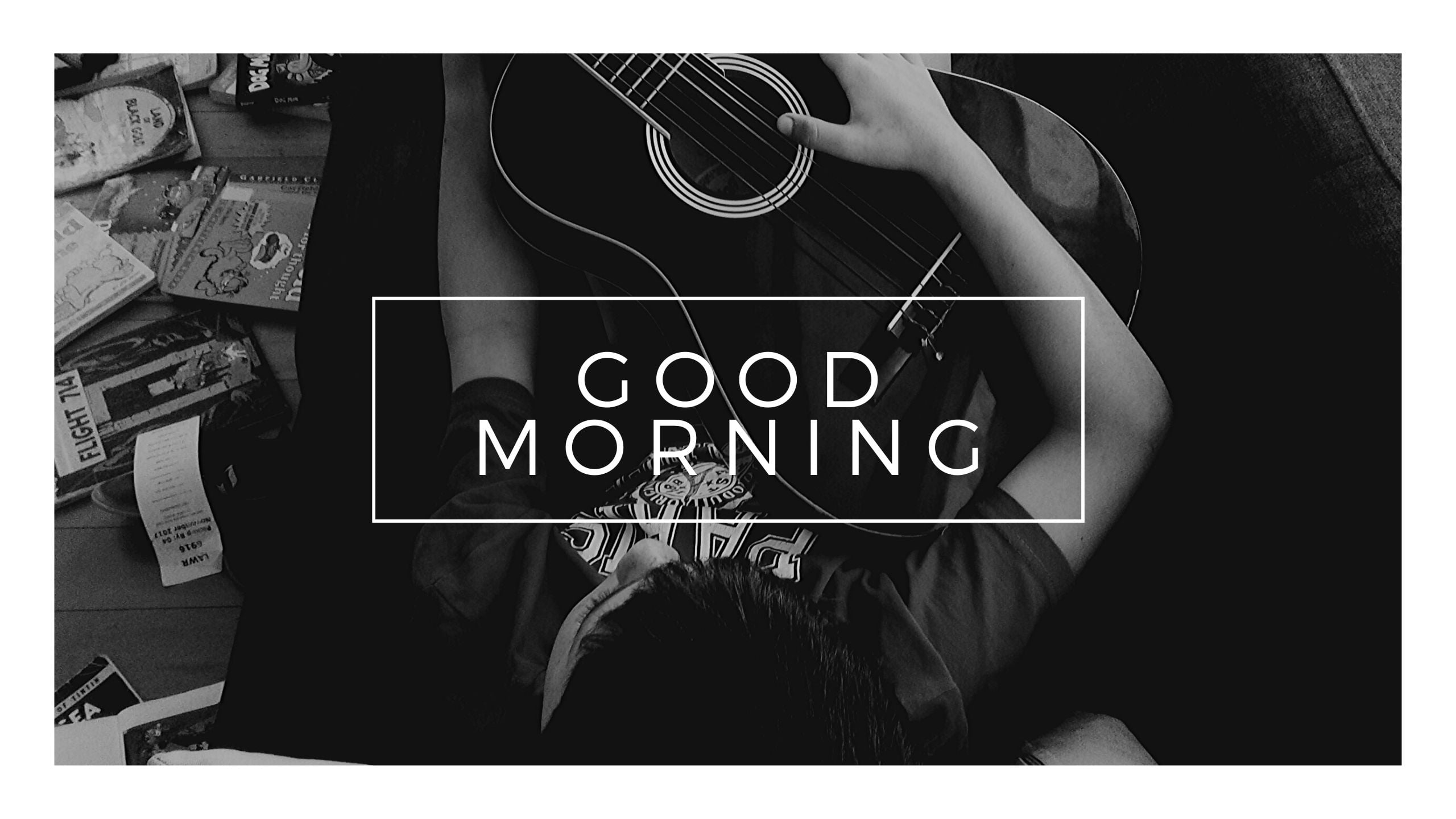 Good Morning with Guiter Image full HD free download.