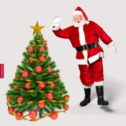 Images Of Santa Claus And Christmas Tree