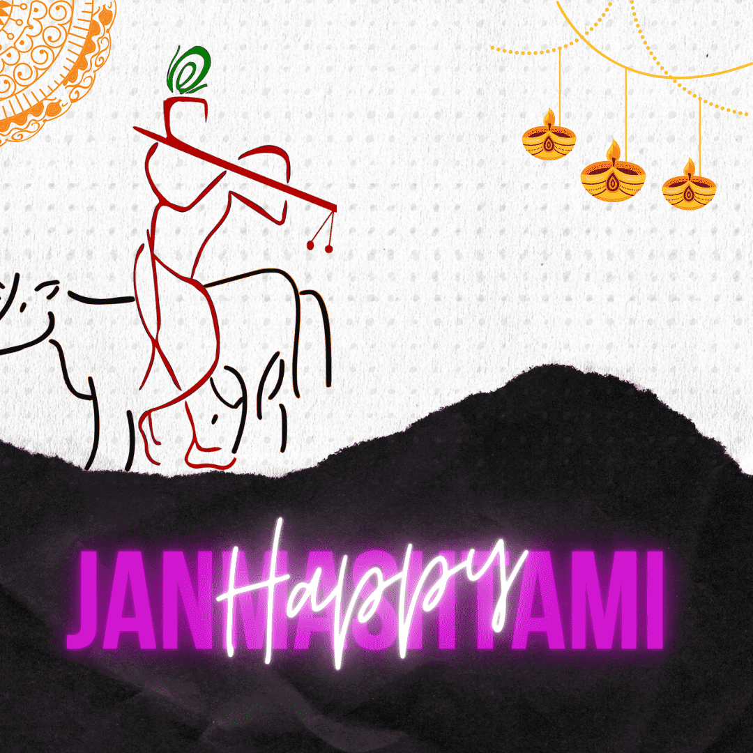 Happy Janmashtami Drawing