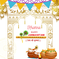 Happy Krishna Janmashtami Decoration Poster